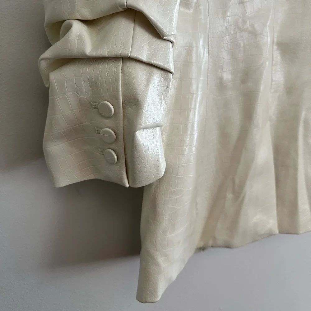 NWT| Cinq a Sept 'Kylie' Faux Croc Embossed Jacket Blazer - Picture 13 of 16